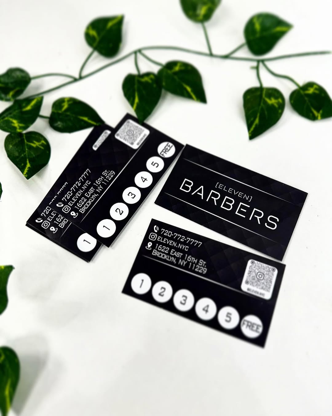 Eleven Barbers loyalty cards — 1622 East 16th Street, Brooklyn